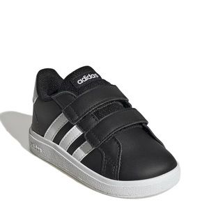 Adidas Grand Court Lifestyle Sneaker - Kids color black and white size 10